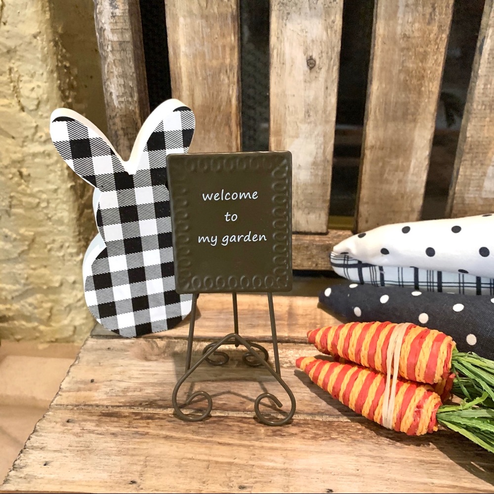 WELCOME TO MY GARDEN METAL TIER TRAY SIGN